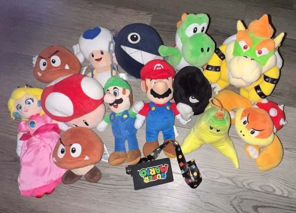 Nintendo Super Mario Bros Plush Lot of 13 Character Toys with Lanyard